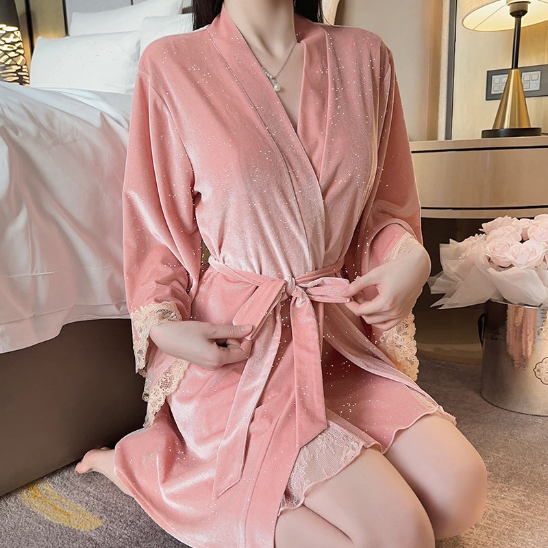 Sheer Lace Padded Nightgown Set – Sweet & Sexy