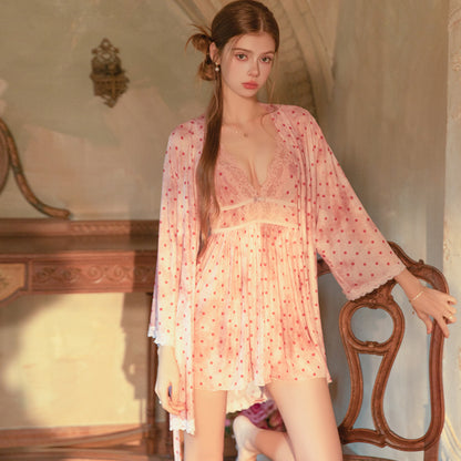 Flirty Polka Dot Lace Sleepwear – Sweet & Alluring
