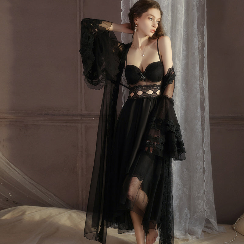 Azure Slip Dress with Lightweight Cover-up