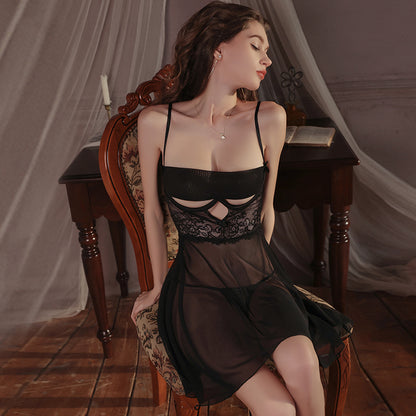 Flirty See-Through Mesh Lingerie Set