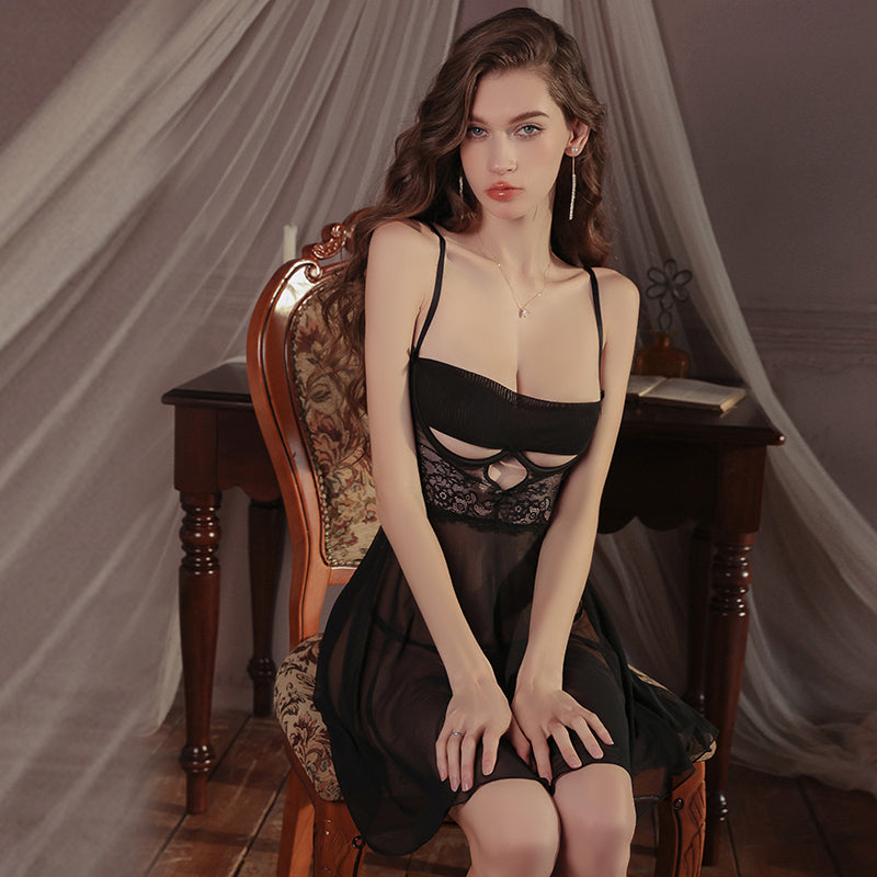 Flirty See-Through Mesh Lingerie Set