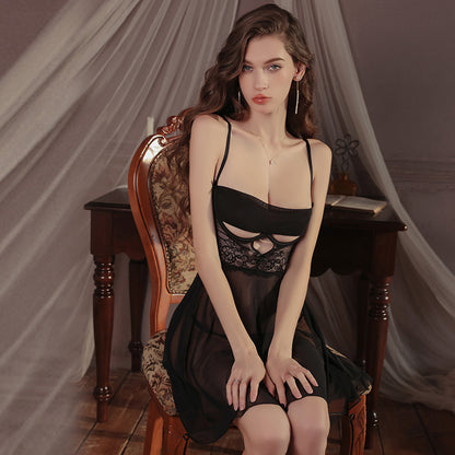 Flirty See-Through Mesh Lingerie Set