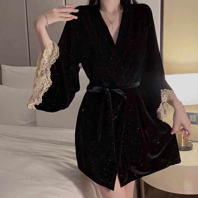 Sheer Lace Padded Nightgown Set – Sweet & Sexy