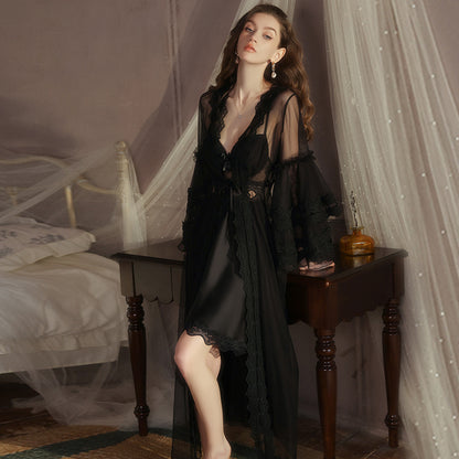 Azure Slip Dress with Lightweight Cover-up