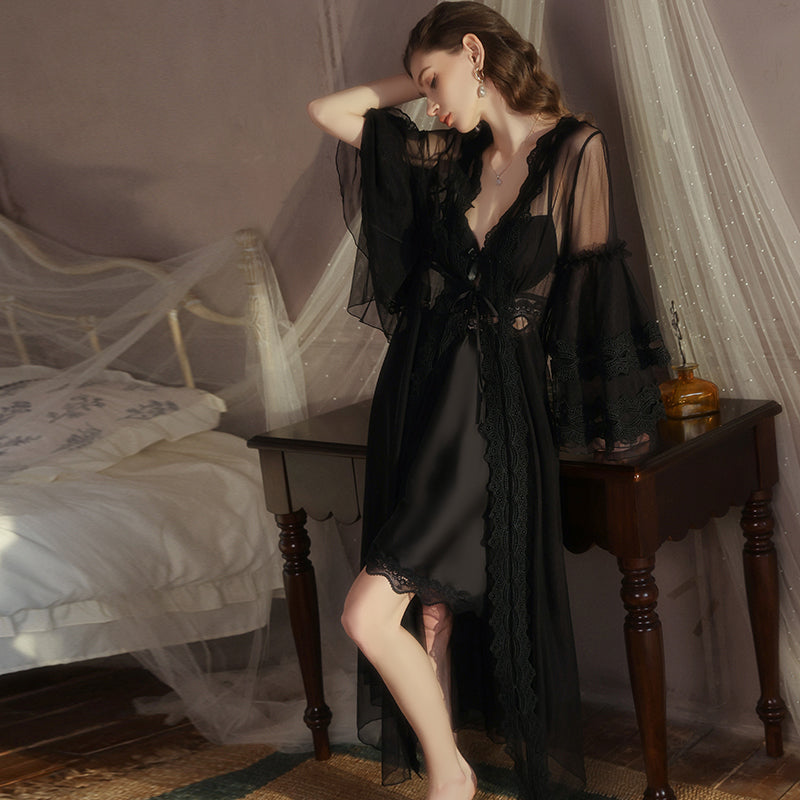 Azure Slip Dress with Lightweight Cover-up