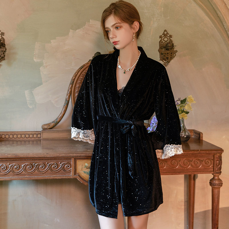 Padded Velvet Nightgown Set – Sweet & Alluring