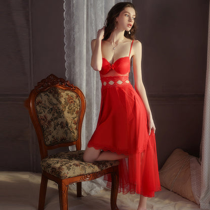 Azure Slip Dress with Lightweight Cover-up