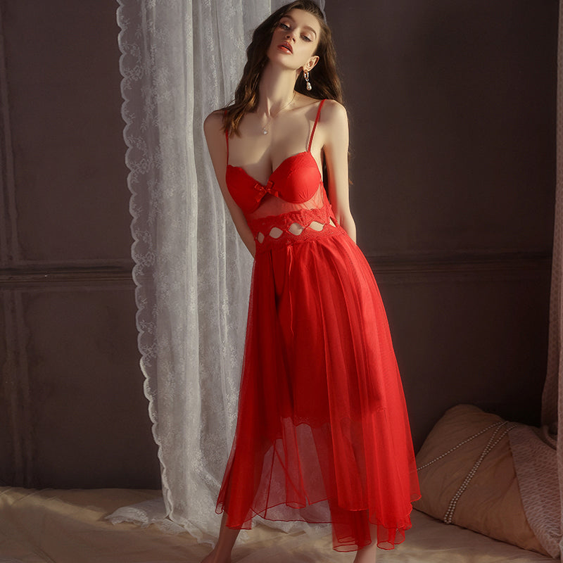 Azure Slip Dress with Lightweight Cover-up