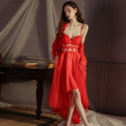 Azure Slip Dress with Lightweight Cover-up