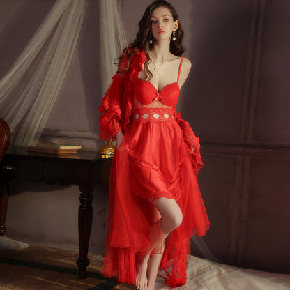 Azure Slip Dress with Lightweight Cover-up