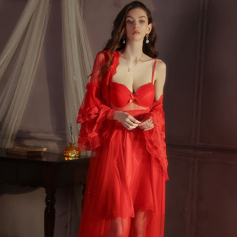 Azure Slip Dress with Lightweight Cover-up