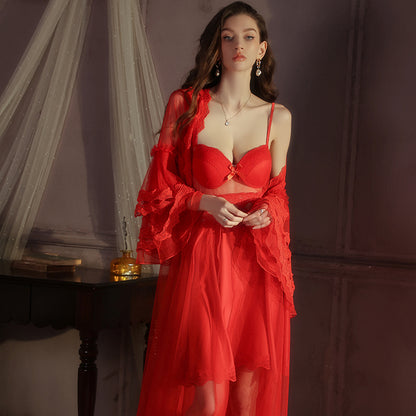 Azure Slip Dress with Lightweight Cover-up