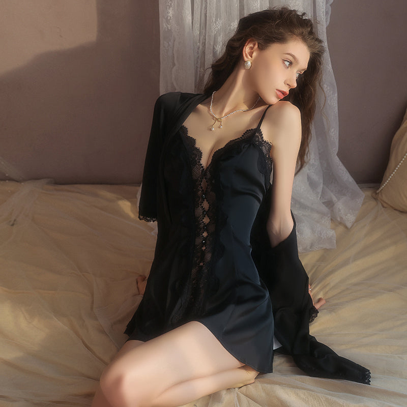 Muted Satin Flow Strap Dress