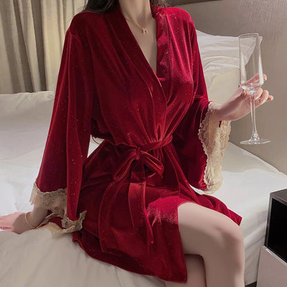 Sheer Lace Padded Nightgown Set – Sweet & Sexy