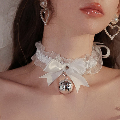 Seductive Cute Bow Tie Bell Collar Necklace