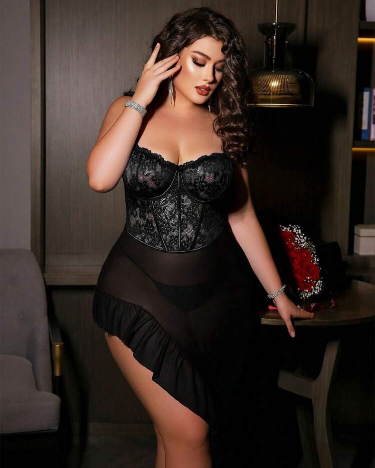 Lace Whisper Sexy Lace Camisole Nightdress for Women